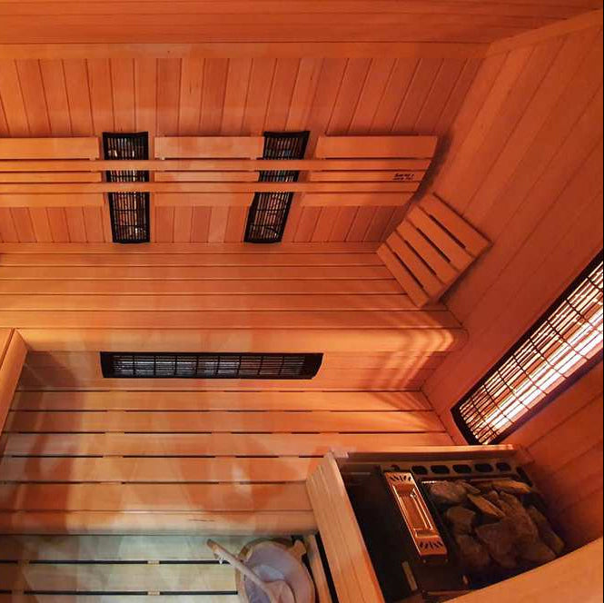 EOS Kombi Thermat W Kompakter Kombi-Saunaofen für die finnische Sauna und das Dampfbad in 5–14 m³ Saunakabinen
