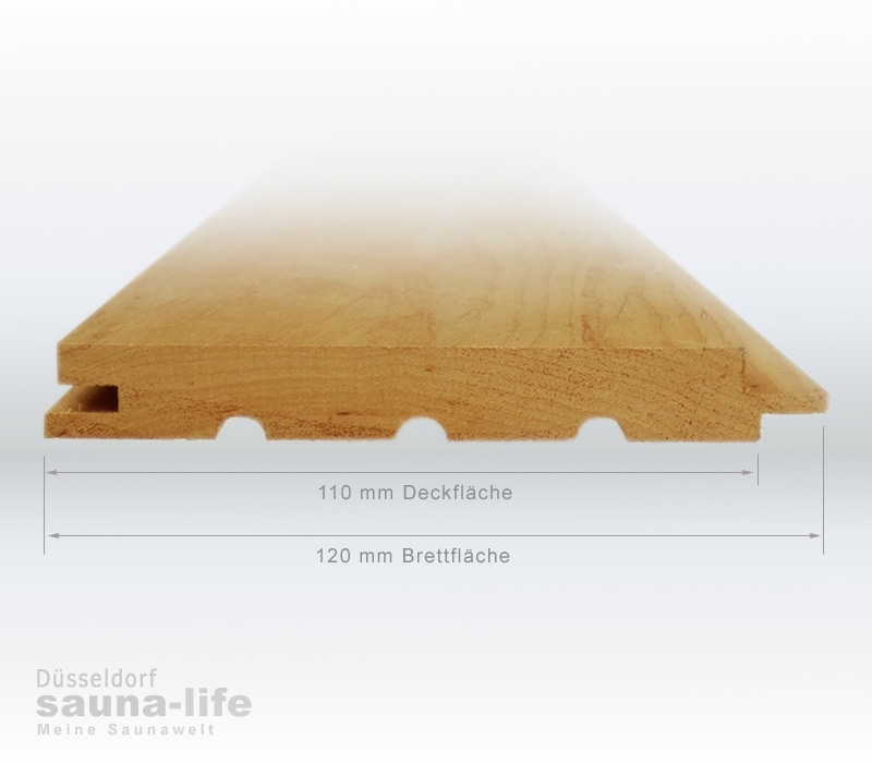 Erle Profilholz fr Saunabau 15 x 120 x 2200 mm