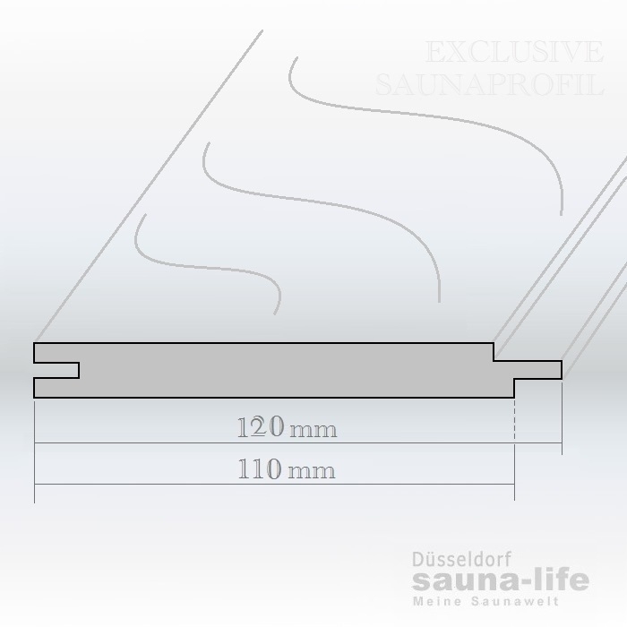 Erle Profilholz f�r Saunabau 15 x 120 x 2700 mm