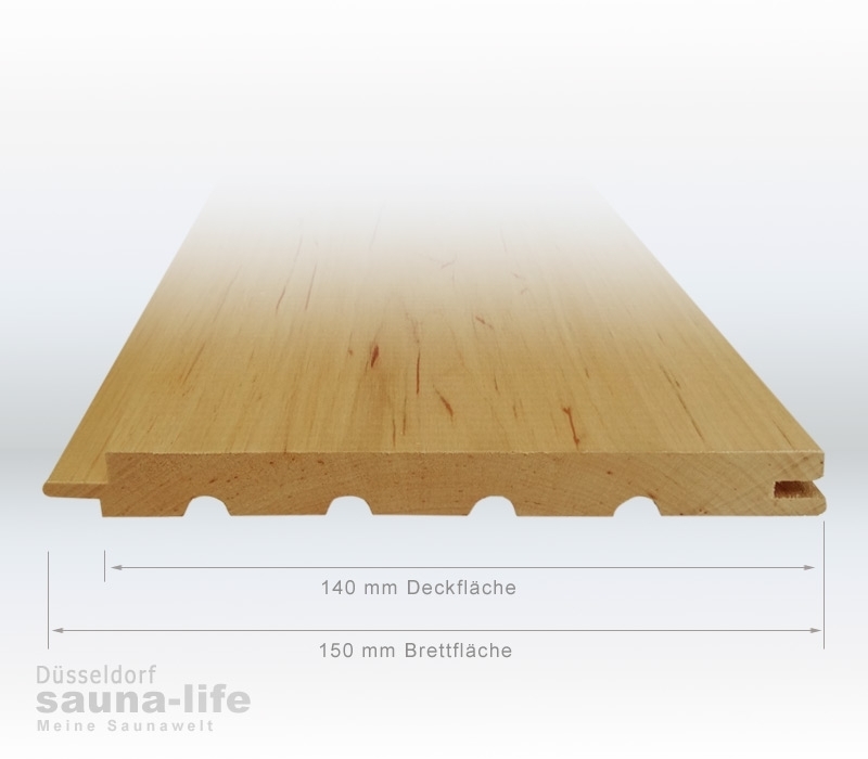 Erle Profilholz fr Saunabau 15 x 150 x 2600 mm