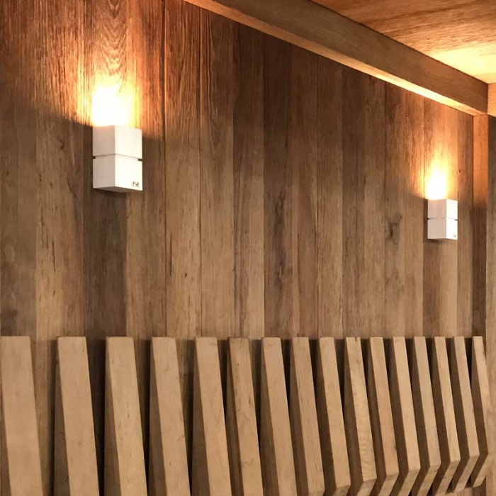 inup Sauna LED Leuchten Holz-Design, Set Duett
