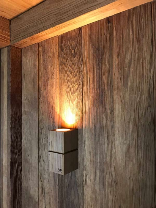 inup Sauna LED Leuchten Holz-Design, Set Duett
