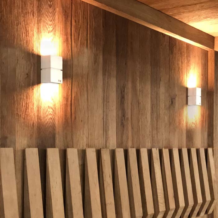 inup Sauna LED Leuchten Holz-Design, Set Duett+
