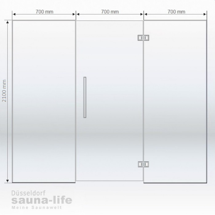 Sauna-Glasfront 2100x2100mm
