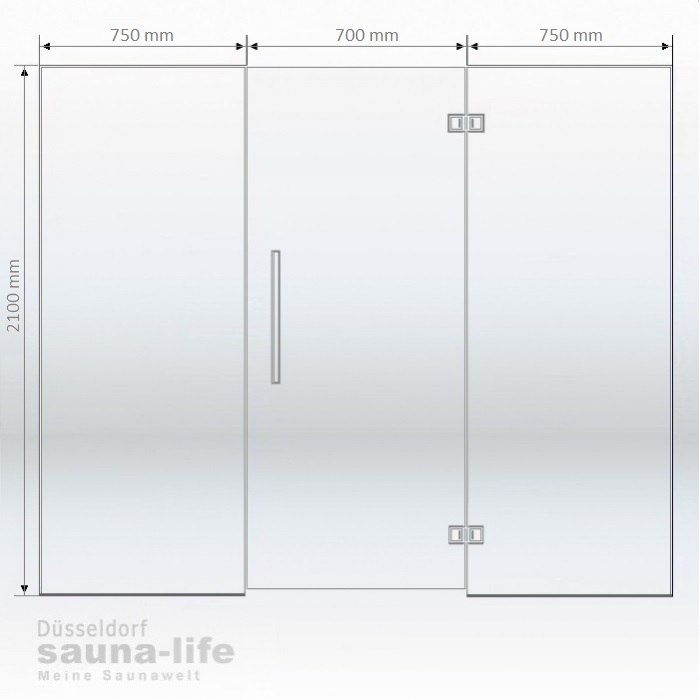 Sauna-Glasfront 2200x2100mm