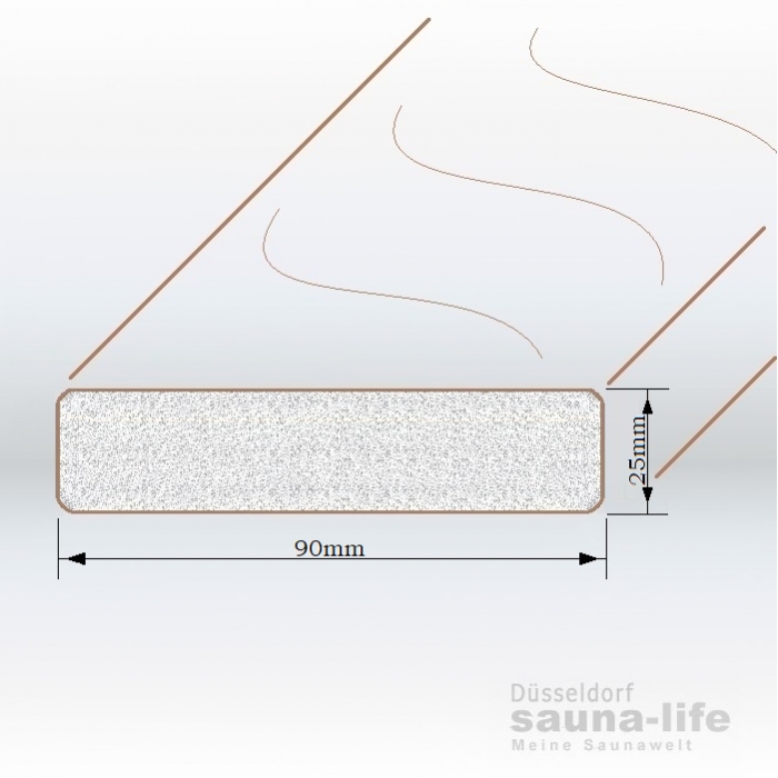 Abachi Saunabanklatten, 25x80x2400mm