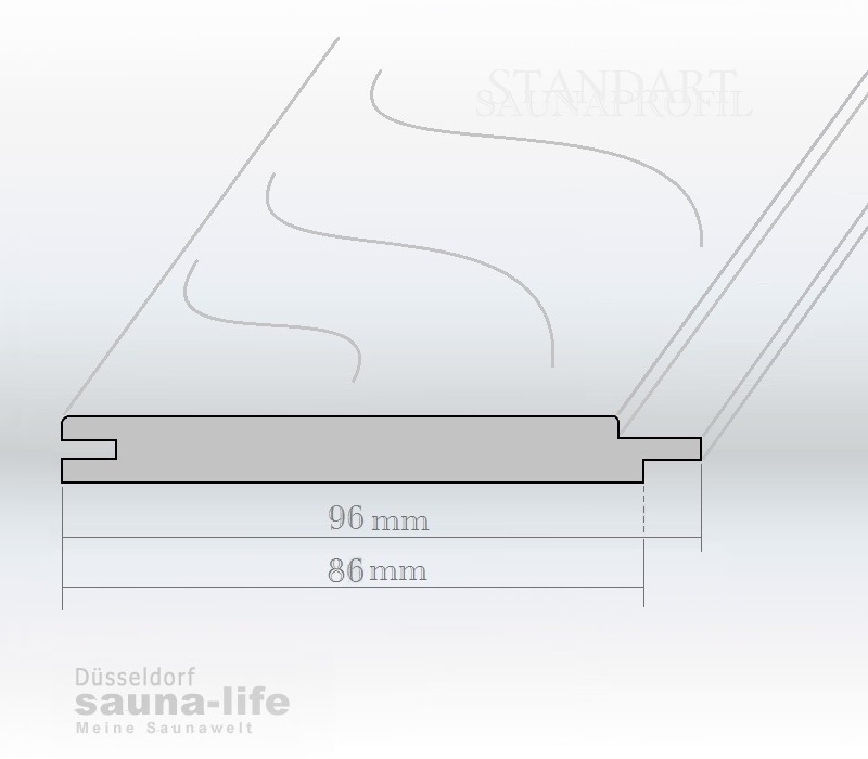 Saunaprofilholz Hemlock, 14x96x3000mm