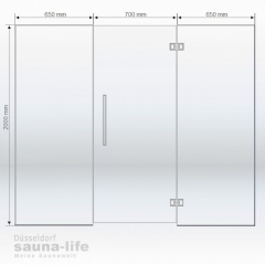 Sauna-Glasfront 2000x2000mm