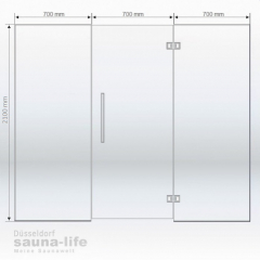 Sauna-Glasfront 2100x2100mm